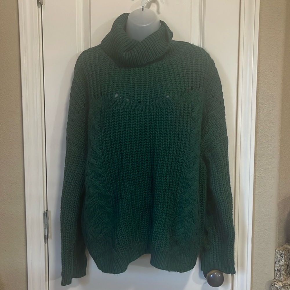 Pretty Garden Green turtle neck sweater size XL